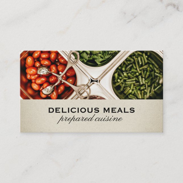 Catering Service | Chef | Fresh Food Business Card (Front)