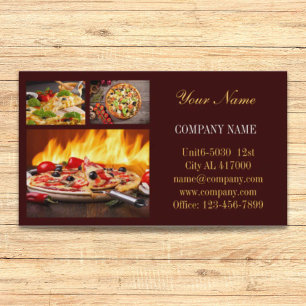 catering service deli shop Italian Food pizza Business Card