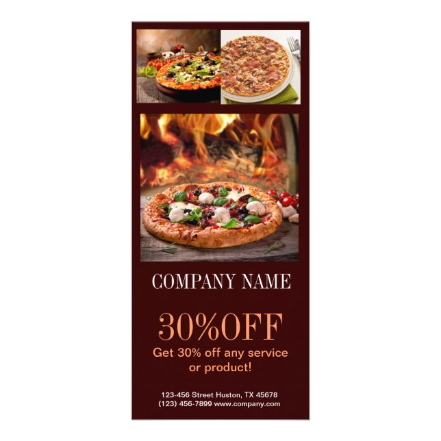catering service deli shop Italian Food pizza Rack Card (Front)
