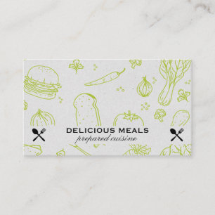 Catering Service Food Pattern Business Card
