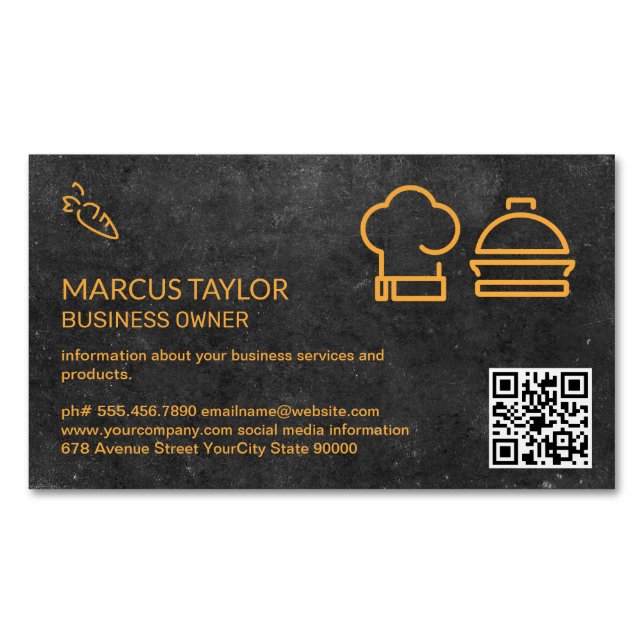 Catering Service | QR Code Magnetic Business Card (Front)