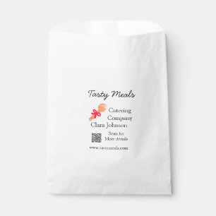 Catering services add name QR code website bakery Favour Bags