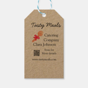 Catering services add name QR code website bakery  Gift Tags