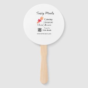 Catering services add name QR code website bakery Hand Fan
