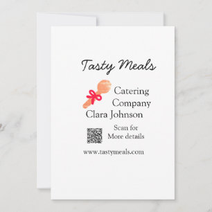 Catering services add name QR code website bakery Holiday Card