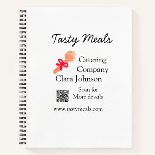 Catering services add name QR code website bakery  Notebook