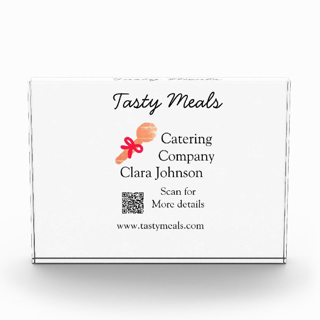 Catering services add name QR code website bakery  Photo Block (Front)