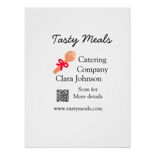 Catering services add name QR code website bakery  Poster