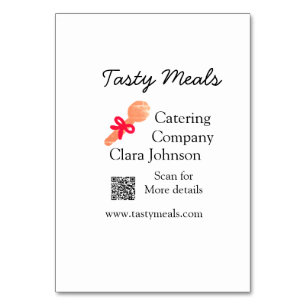 Catering services add name QR code website bakery Table Number