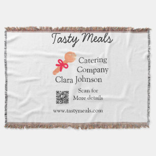 Catering services add name QR code website bakery Throw Blanket