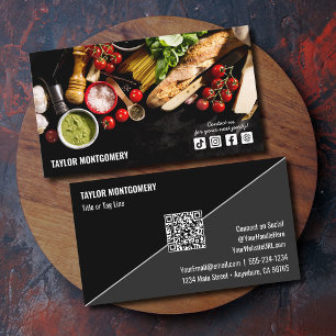 Catering Social Media QR Code Business Card