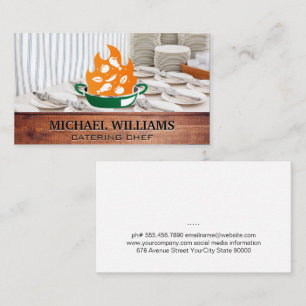 Catering Utensils Plates Cooking Logo Business Card