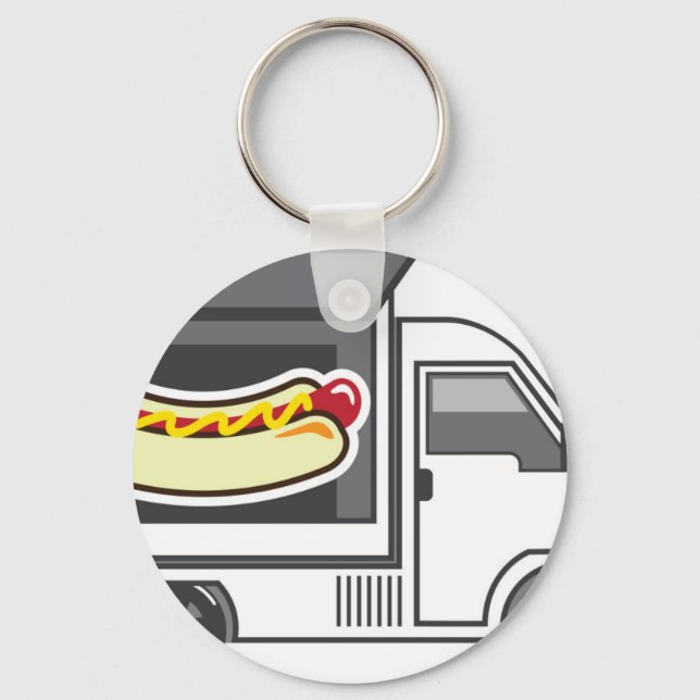 Catering Van Food Truck Key Ring (Front)