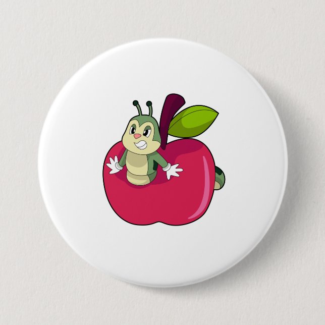 Caterpillar Apple 7.5 Cm Round Badge (Front)