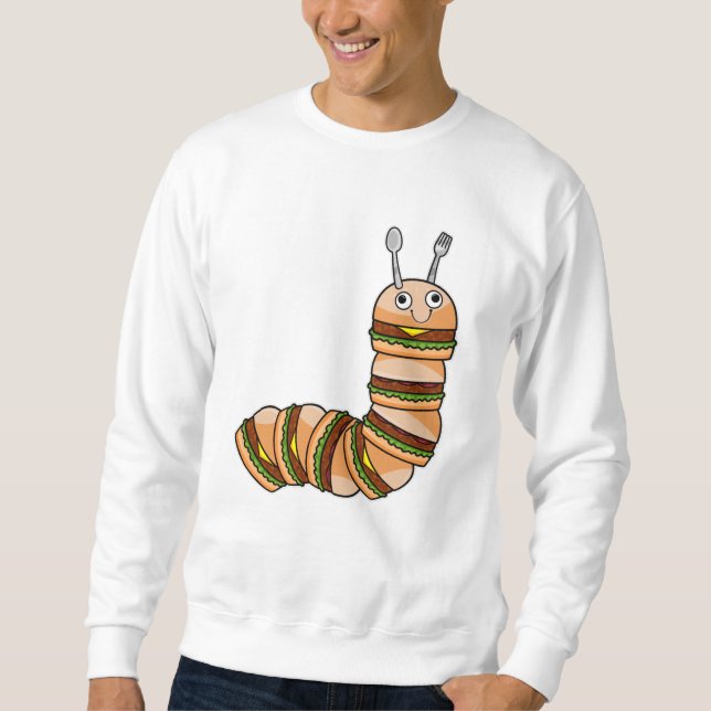 Caterpillar as Cheeseburger with Beef & Salad Sweatshirt (Front)