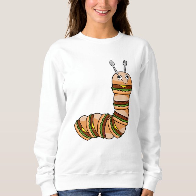 Caterpillar as Cheeseburger with Beef & Salad Sweatshirt (Front)