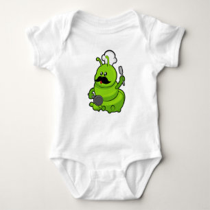 Caterpillar as Cook with Moustache Baby Bodysuit