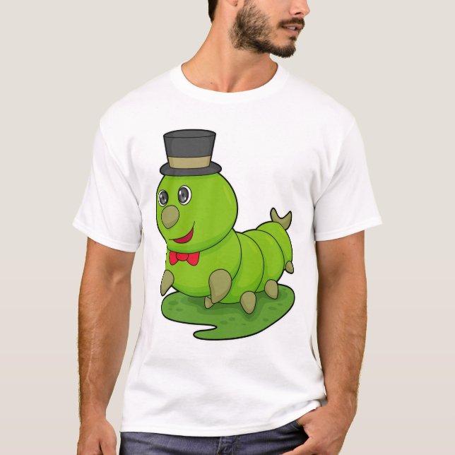 Caterpillar as Gentleman with Cylinder T-Shirt (Front)
