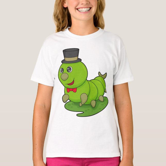 Caterpillar as Gentleman with Cylinder T-Shirt (Front)