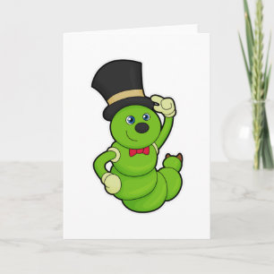 Caterpillar as Groom with Hat Card
