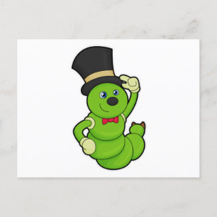Caterpillar as Groom with Hat Postcard