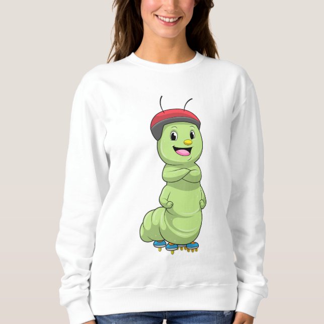 Caterpillar as Inline skater with Roller skates.pn Sweatshirt (Front)