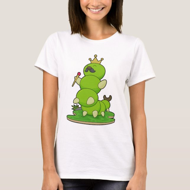 Caterpillar as King with Crown T-Shirt (Front)