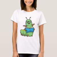 Caterpillar as Nerd with Book & Glasses