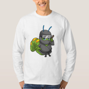 Caterpillar as Ninja with Sword T-Shirt