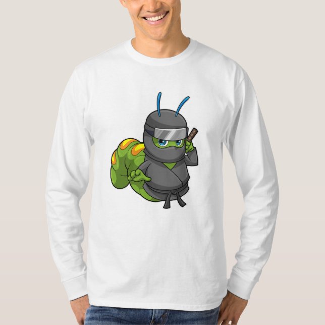 Caterpillar as Ninja with Sword T-Shirt (Front)
