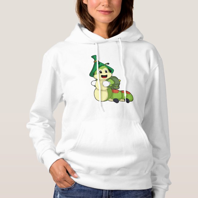 Caterpillar as Student with Backpack Hoodie (Front)