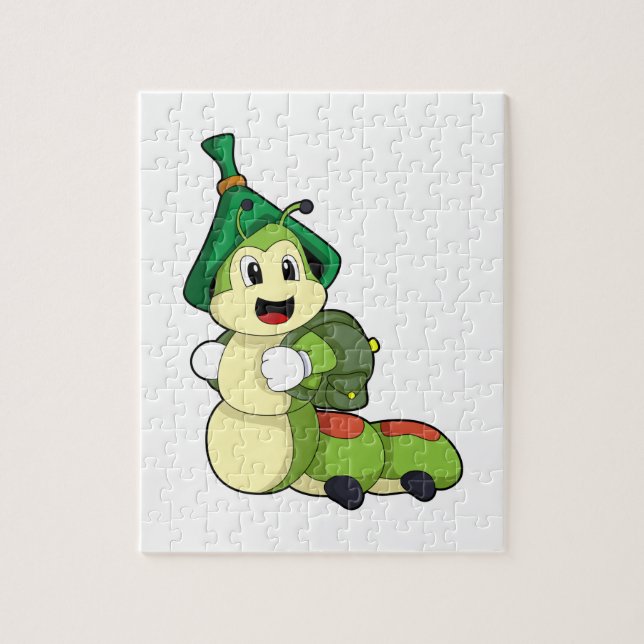 Caterpillar as Student with Backpack Jigsaw Puzzle (Vertical)