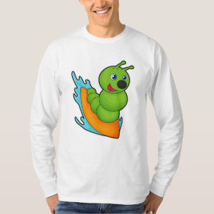 Caterpillar as Surfer with Surfboard T-Shirt