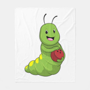 Caterpillar at Bowling with Bowling ball Fleece Blanket
