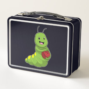 Caterpillar at Bowling with Bowling ball Metal Lunch Box