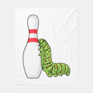 Caterpillar at Bowling with Bowling pin Fleece Blanket