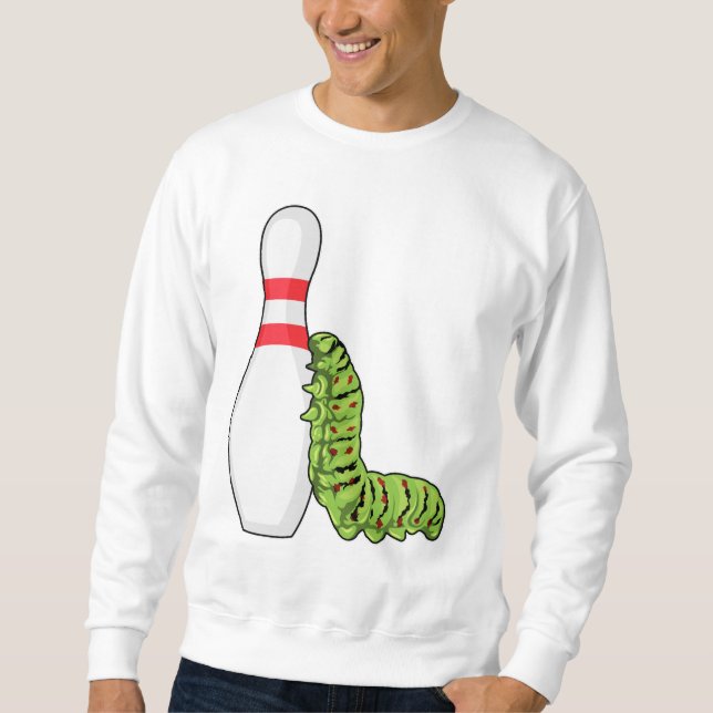 Caterpillar at Bowling with Bowling pin Sweatshirt (Front)