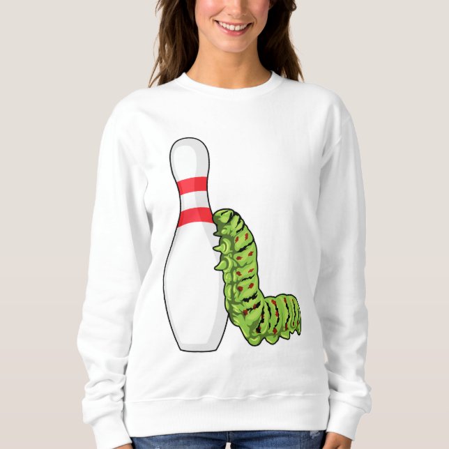 Caterpillar at Bowling with Bowling pin Sweatshirt (Front)
