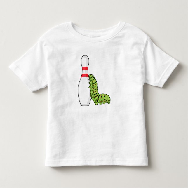 Caterpillar at Bowling with Bowling pin Toddler T-Shirt (Front)