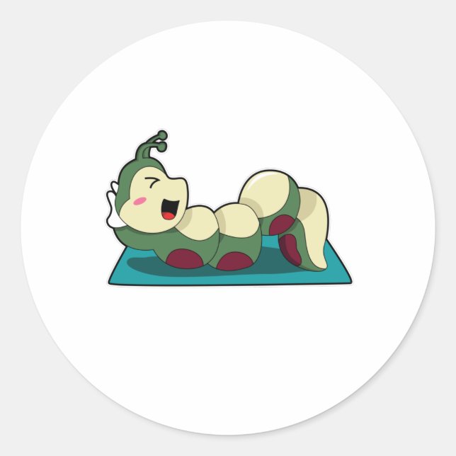 Caterpillar at Fitness Workout Classic Round Sticker (Front)