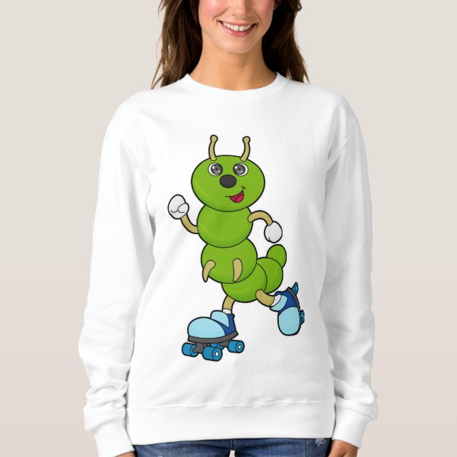 Caterpillar at Inline skating with Roller skates Sweatshirt (Front)