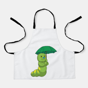 Caterpillar at Raining with Umbrella Apron