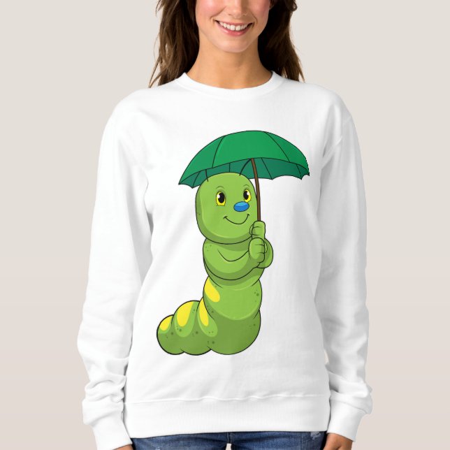 Caterpillar at Raining with Umbrella Sweatshirt (Front)