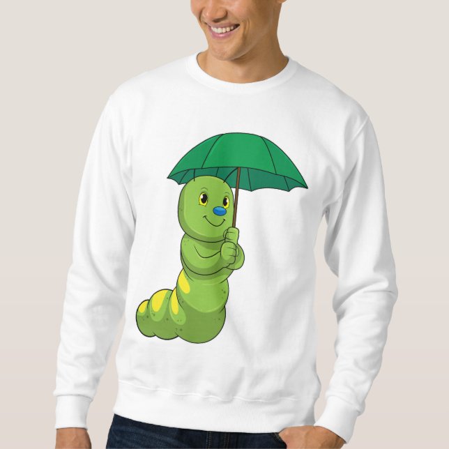 Caterpillar at Raining with Umbrella Sweatshirt (Front)