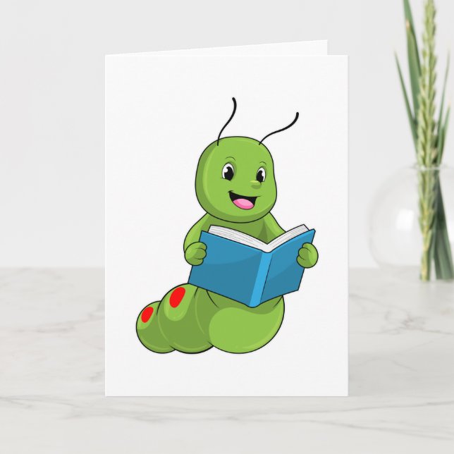 Caterpillar at Reading with Book Card (Front)