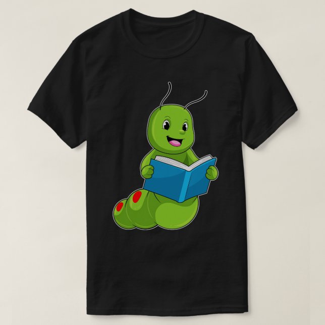 Caterpillar at Reading with Book T-Shirt (Design Front)