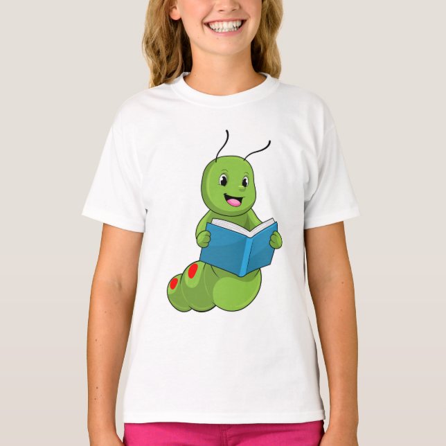 Caterpillar at Reading with Book T-Shirt (Front)