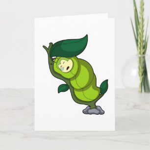 Caterpillar at Sleeping with Leaf Card