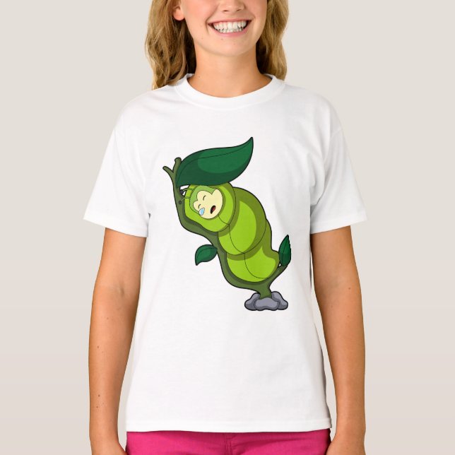 Caterpillar at Sleeping with Leaf T-Shirt (Front)