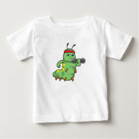 Caterpillar at Strength training with Dumbbell